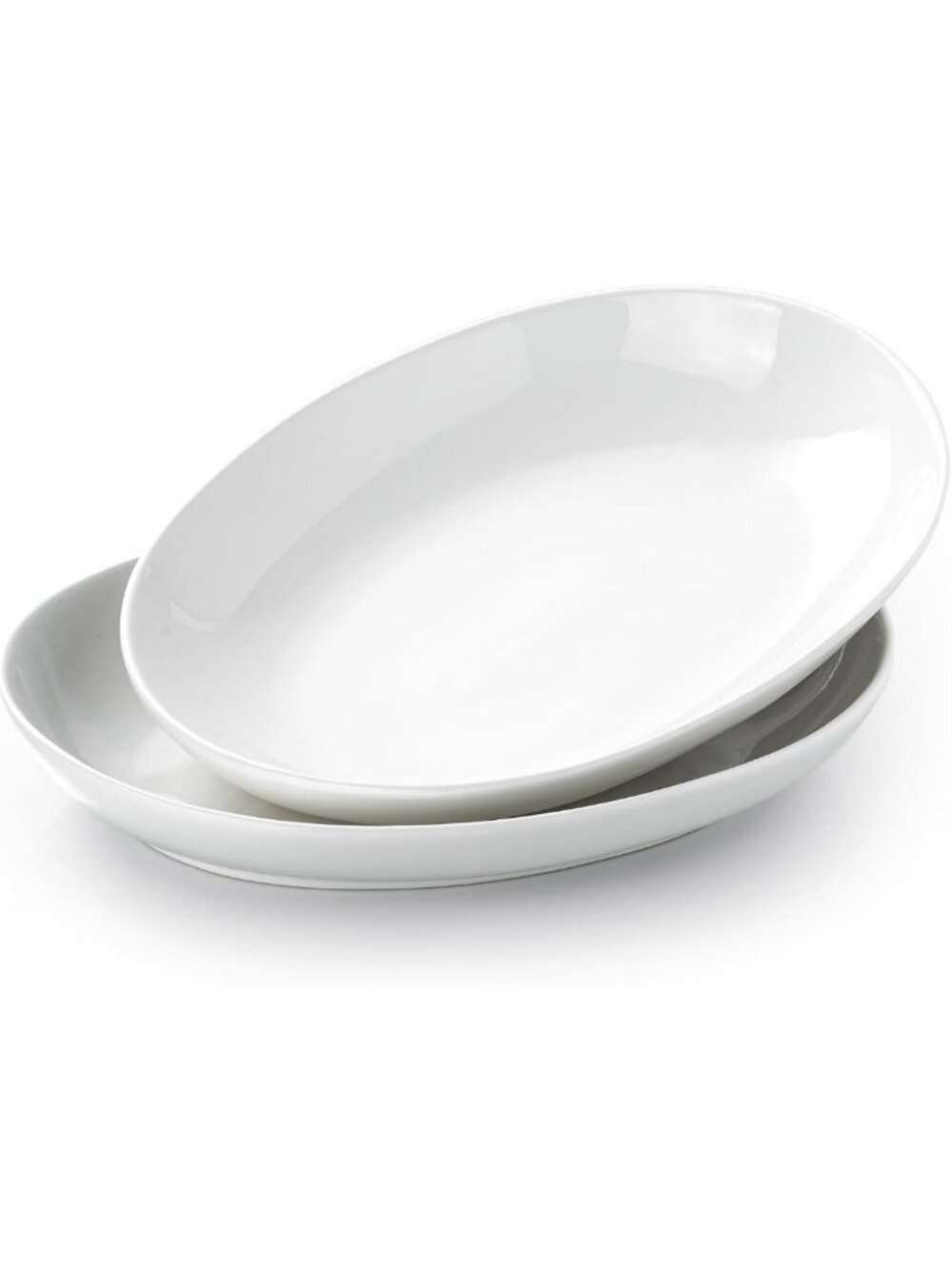 Set of 2 Large White Ceramic Serving Platters - Perfect for Entertaining